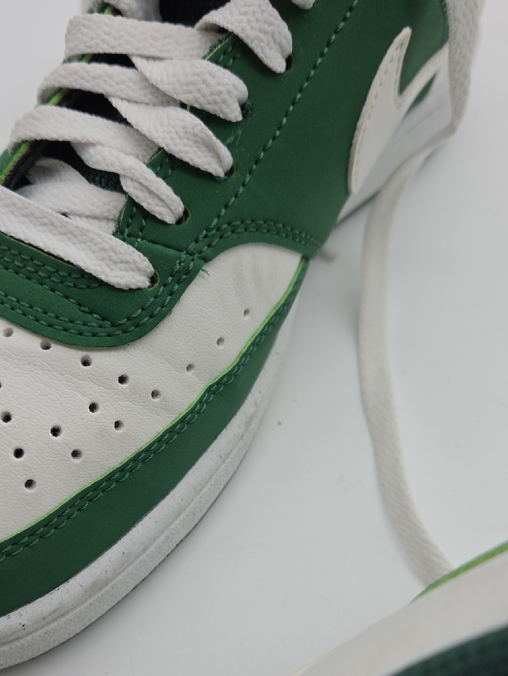 Nike Court Vision Low Green White Sneakers Mens 7 - Picture 10 of 10